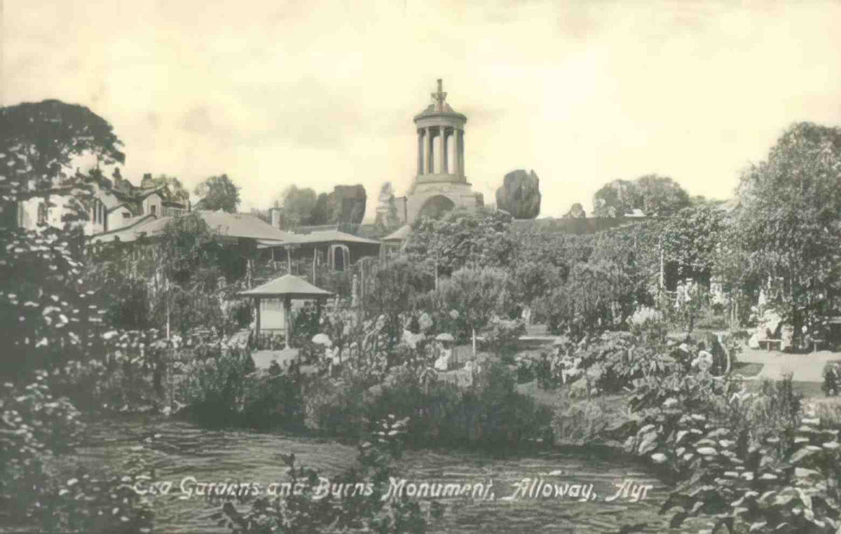 Ayrshire Ayr Alloway Tea Gardens and Burns Monument 1910s Vintage A4 Photo Print