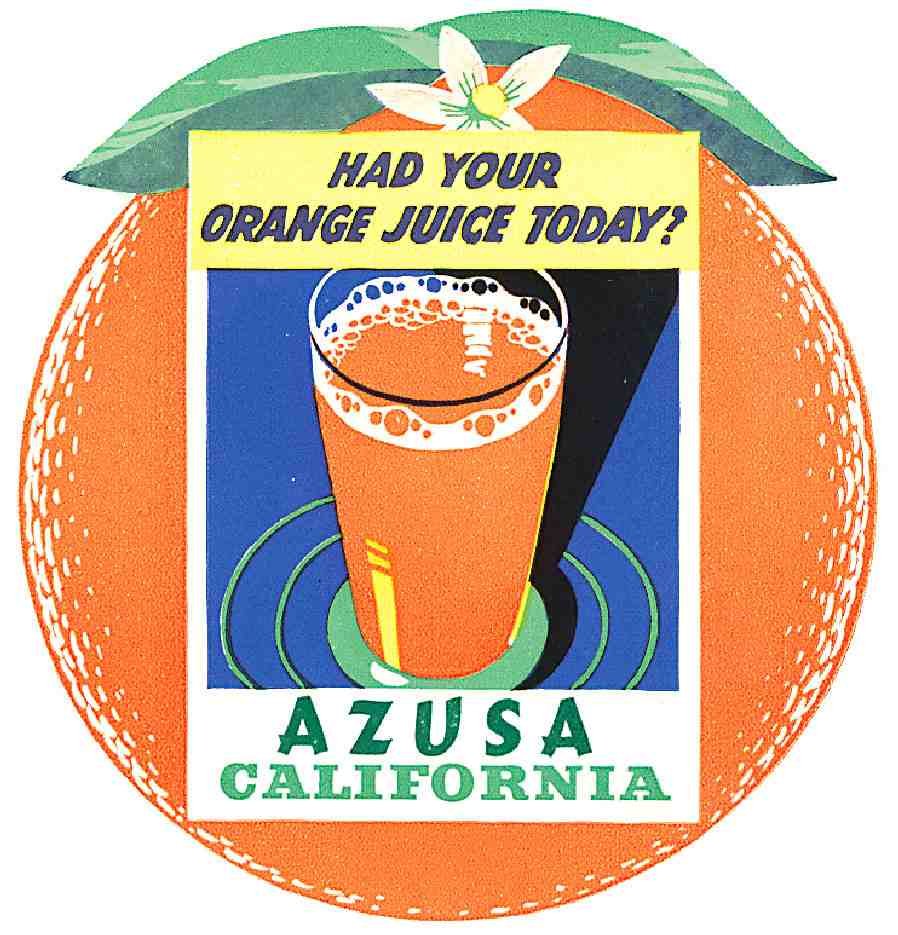 Azusa Luggage Label Vintage A4 Photo Print