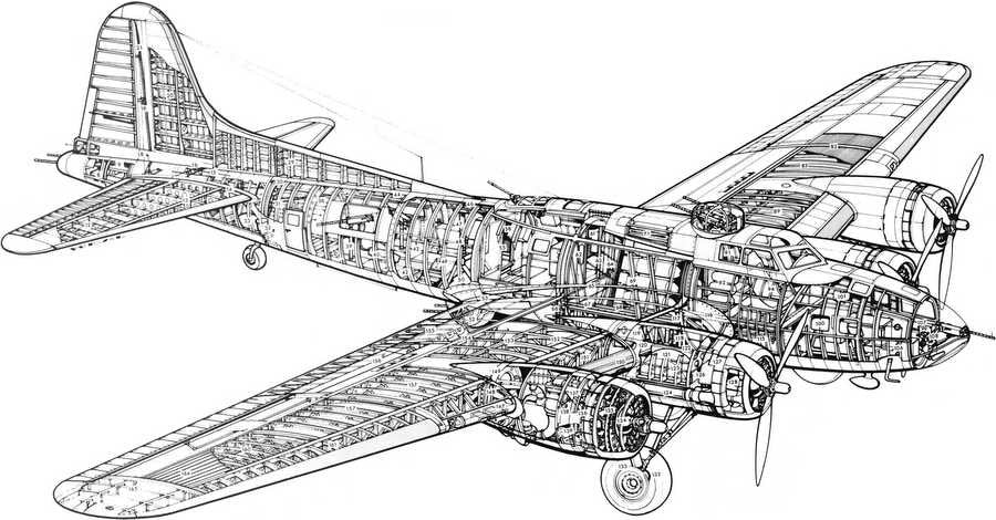 B 17 1 cutaway A4 Photo Print