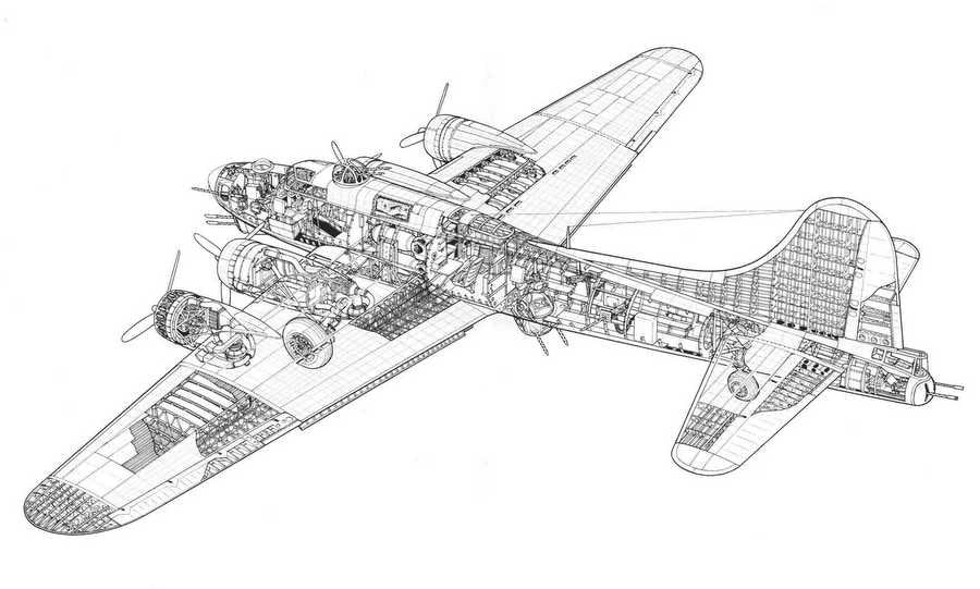B 17 cutaway A4 Photo Print