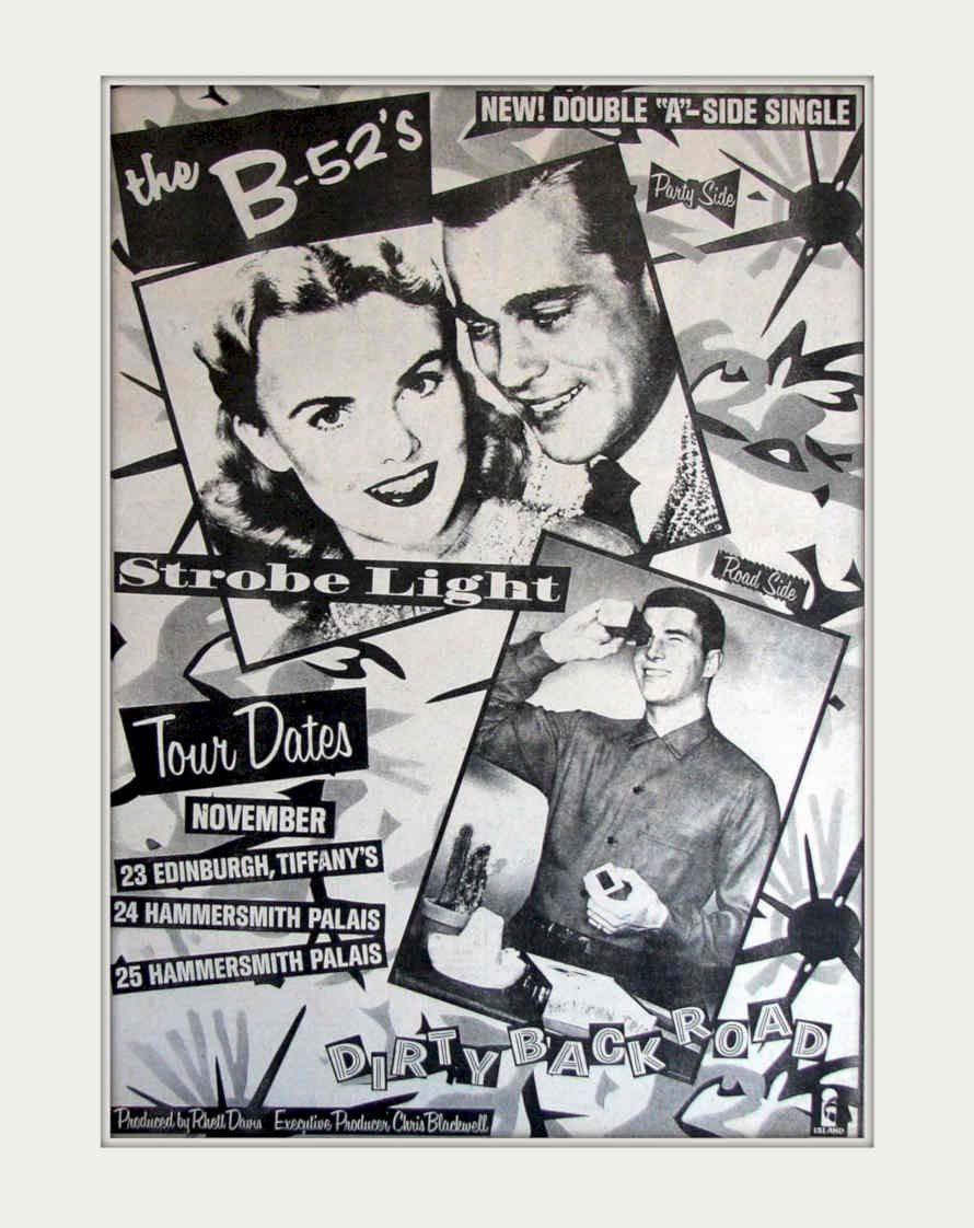 B 52s Dirty Vintage Retro Advert Poster A4 Photo Print