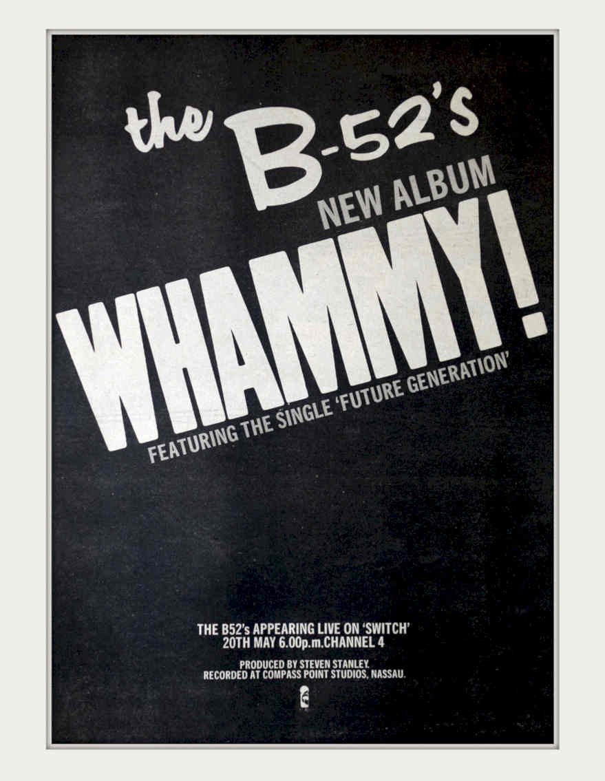 B 52s Whammy Vintage Retro Advert Poster A4 Photo Print