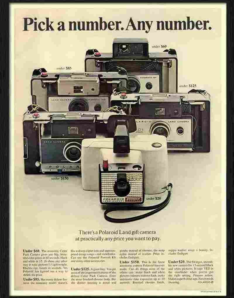 B polaroid cameras Advert A4 Photo Print