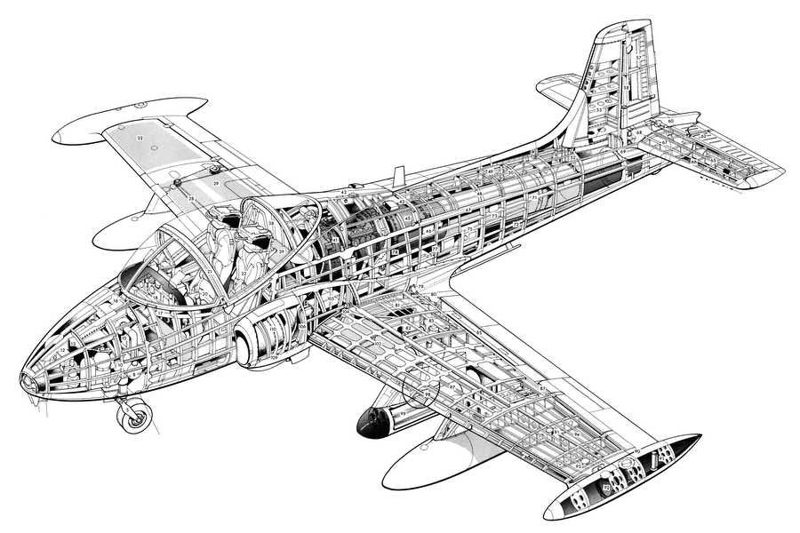 BAC Strikemaster cutaway A4 Photo Print
