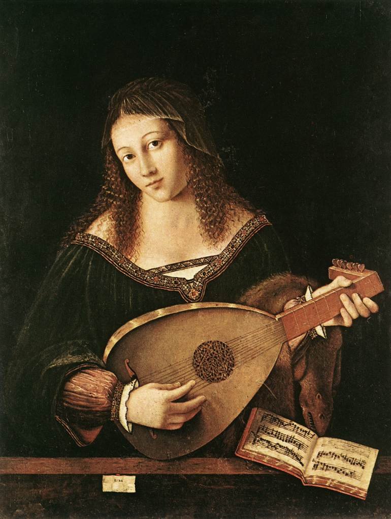 BARTOLOMEO VENETO Woman Playing A Lute Art A4 Photo Print