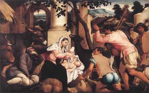 BASSANO Jacopo Adoration Of The Shepherds A4 Photo Print