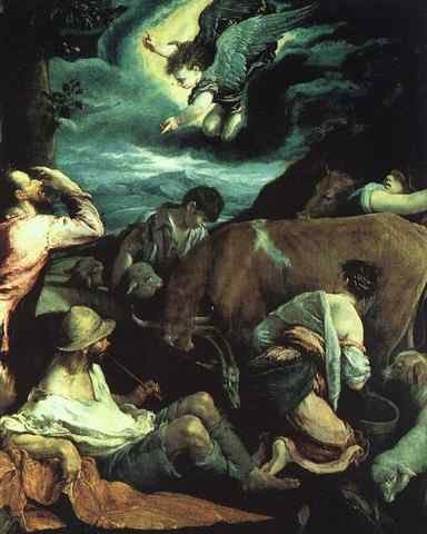 BASSANO Jacopo The Annunciation To The Shepherds A4 Photo Print