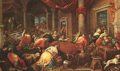 BASSANO Jacopo The Purification Of The Temple A4 Photo Print