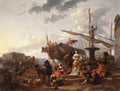 BERCHEM Nicolaes A Southern Harbour Scene  A4 Photo Print