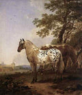 BERCHEM Nicolaes Landscape With Two Horses  A4 Photo Print
