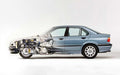 BMW 323i Sedan E36 1995 cutaway A4 Photo Print