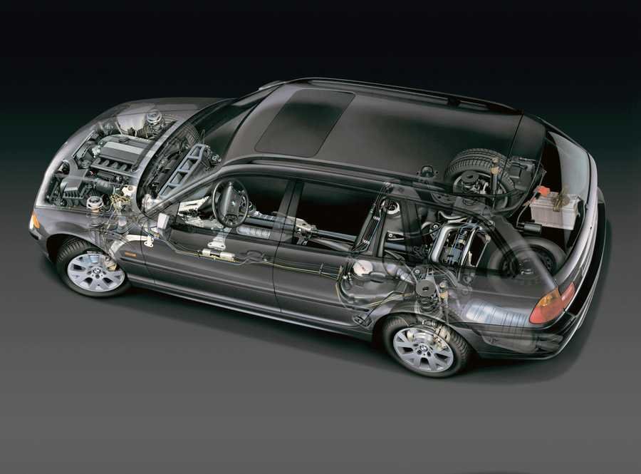 BMW 3Series Touring E46 1998 cutaway A4 Photo Print