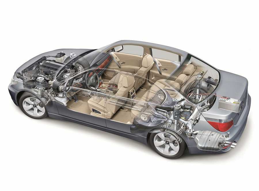 BMW 5Series E60 2003 cutaway A4 Photo Print