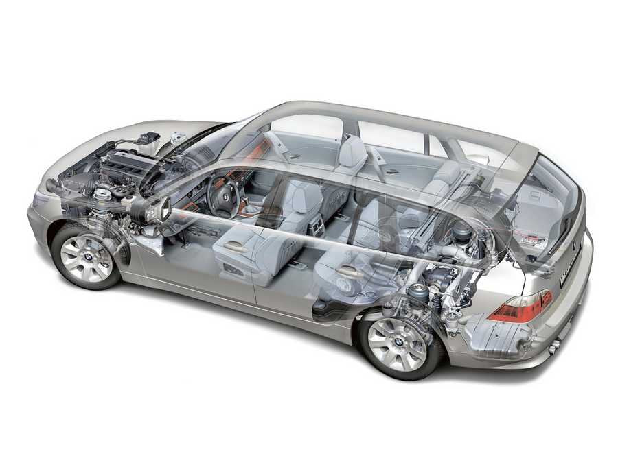 BMW 5Series Touring E61 2004 cutaway A4 Photo Print