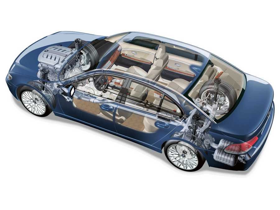 BMW 7 Series E65 cutaway A4 Photo Print