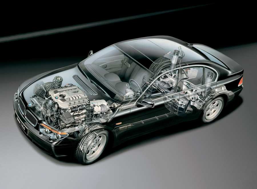 BMW 7Series E65 2002 cutaway A4 Photo Print