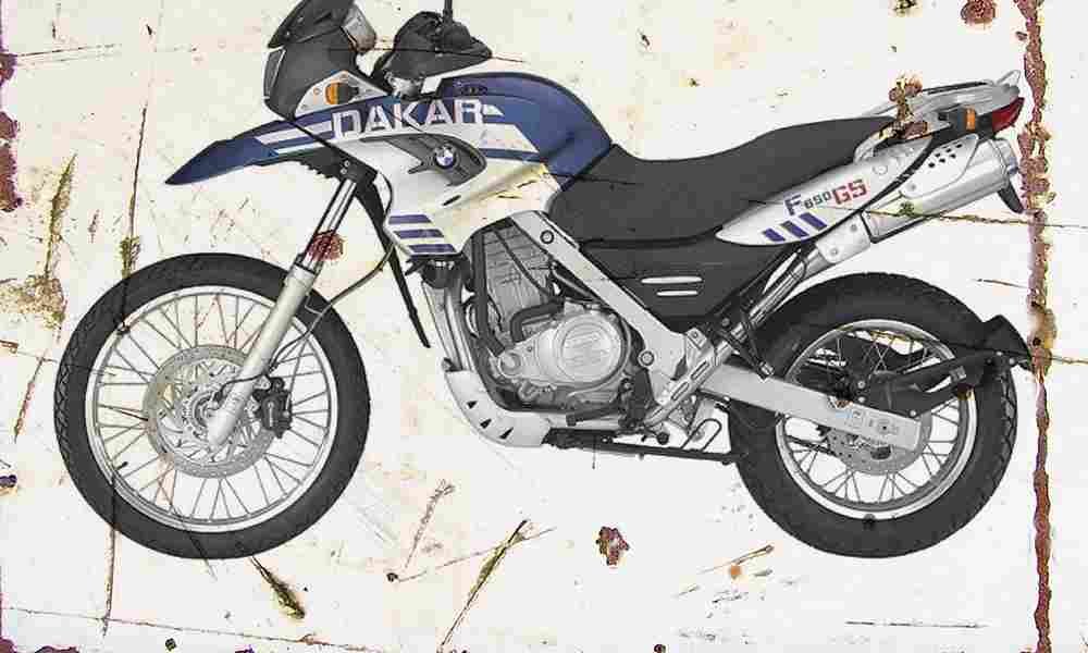 BMW F650GS Dakar 2004 Aged Vintage A4 Photo Print