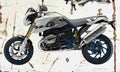 BMW HP2 Megamoto 2007 Aged Vintage A4 Photo Print