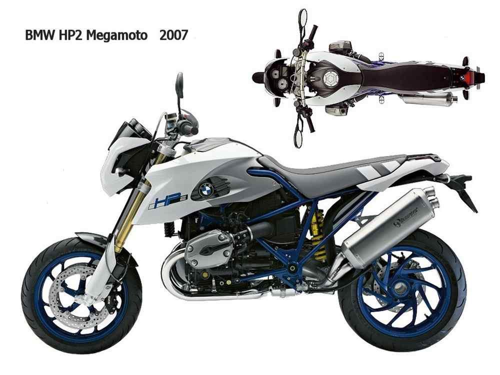 BMW HP2 Megamoto 2007 motorbike A4 Photo Print