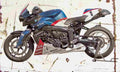 BMW K1200R PowerCup 2005 Aged Vintage A4 Photo Print