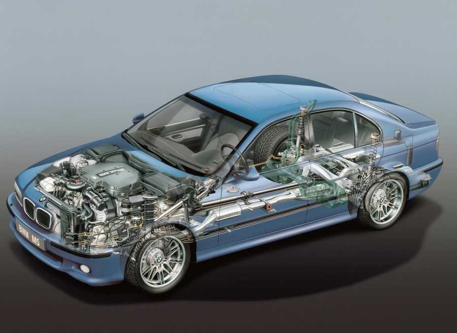 BMW M5 E39 1998 cutaway A4 Photo Print