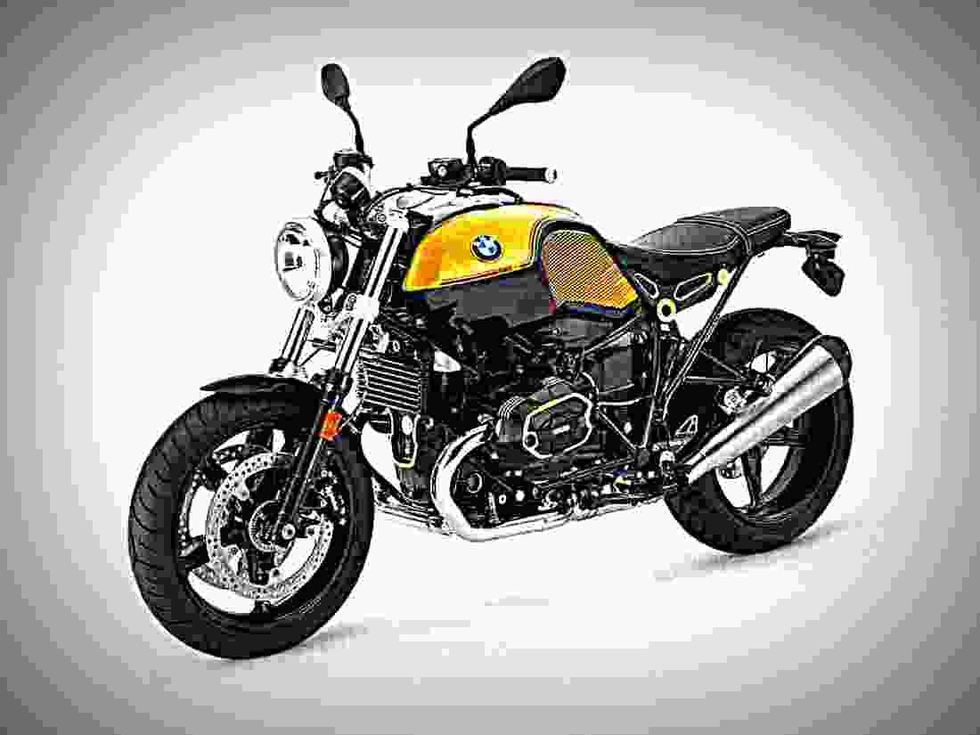 BMW R nine T Pure 2019 2 motorbike A4 Photo Print