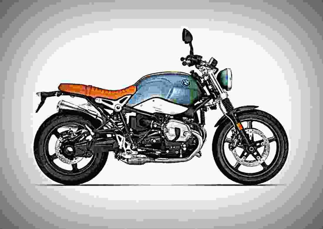 BMW R nineT Scrambler 2019 2 motorbike A4 Photo Print