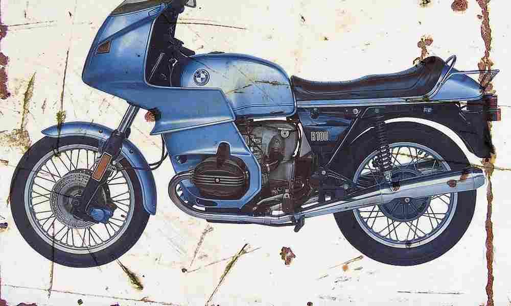 BMW R100RS 1977 Aged Vintage A4 Photo Print