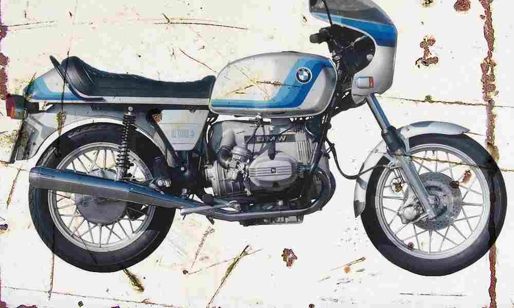 BMW R100S 1980 Aged Vintage A4 Photo Print