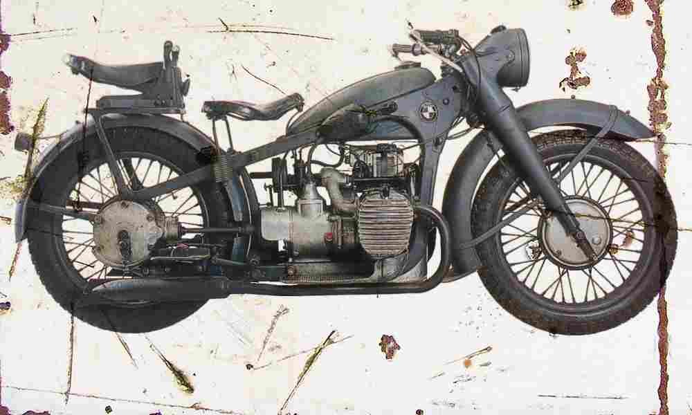 BMW R12 Army 1938 Aged Vintage A4 Photo Print