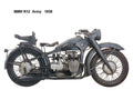BMW R12 Army 1938 motorbike A4 Photo Print