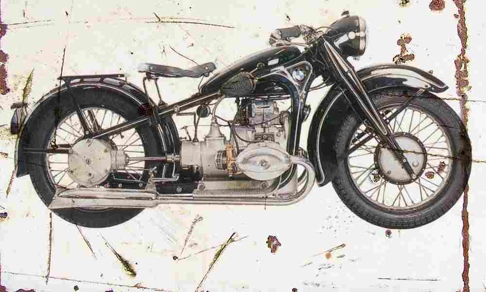 BMW R17 1935 Aged Vintage A4 Photo Print