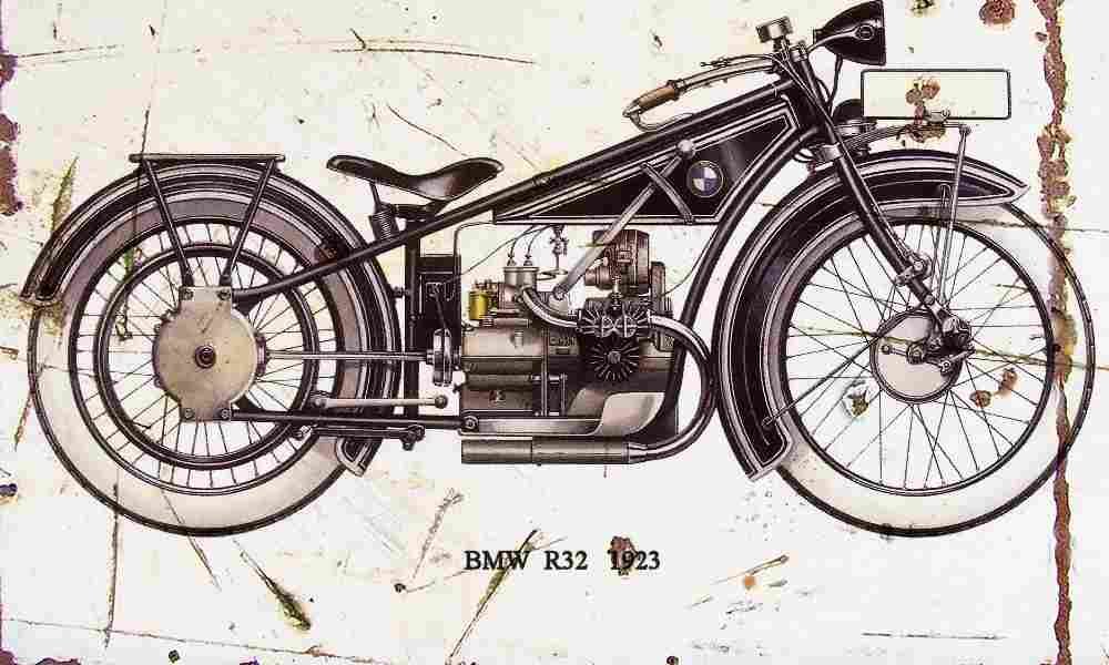 BMW R32 1923 Aged Vintage A4 Photo Print