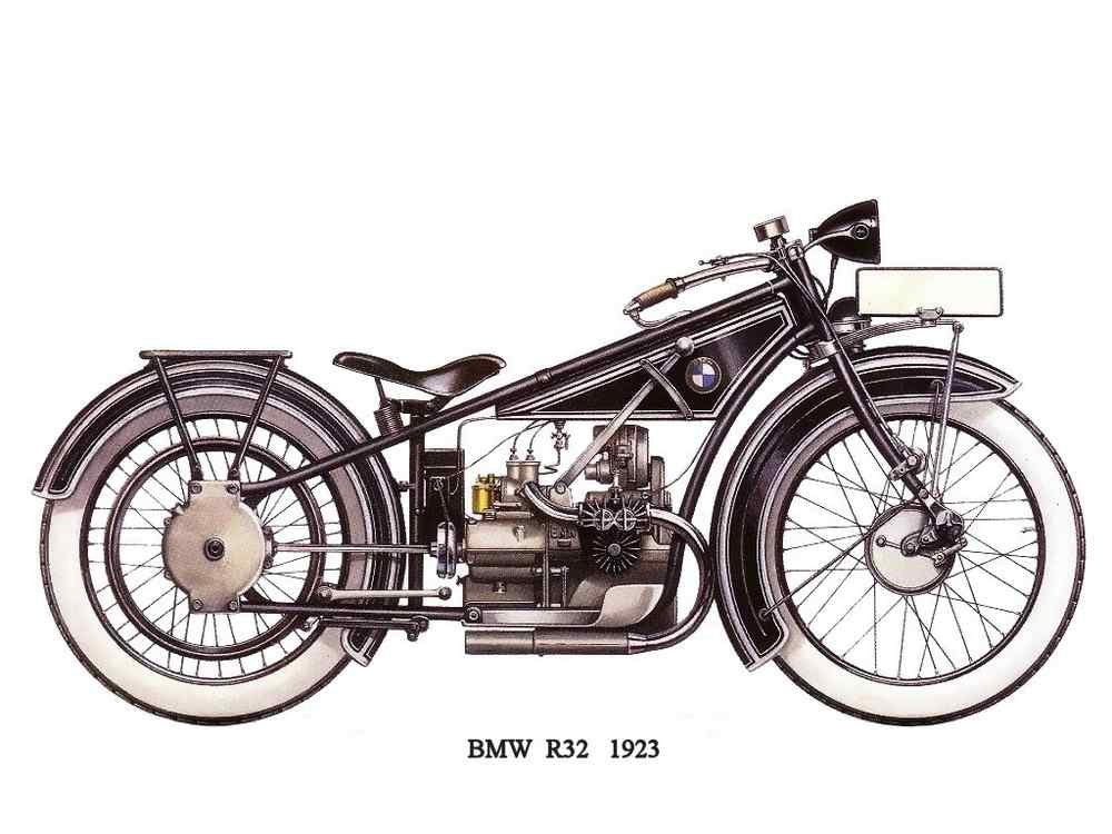 BMW R32 1923 motorbike A4 Photo Print