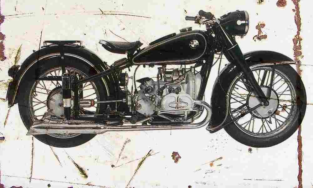 BMW R51 2 1950 Aged Vintage A4 Photo Print