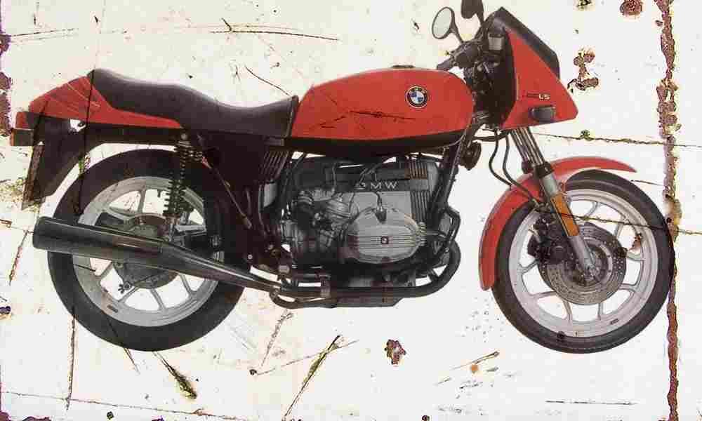 BMW R65LS 1981 Aged Vintage A4 Photo Print