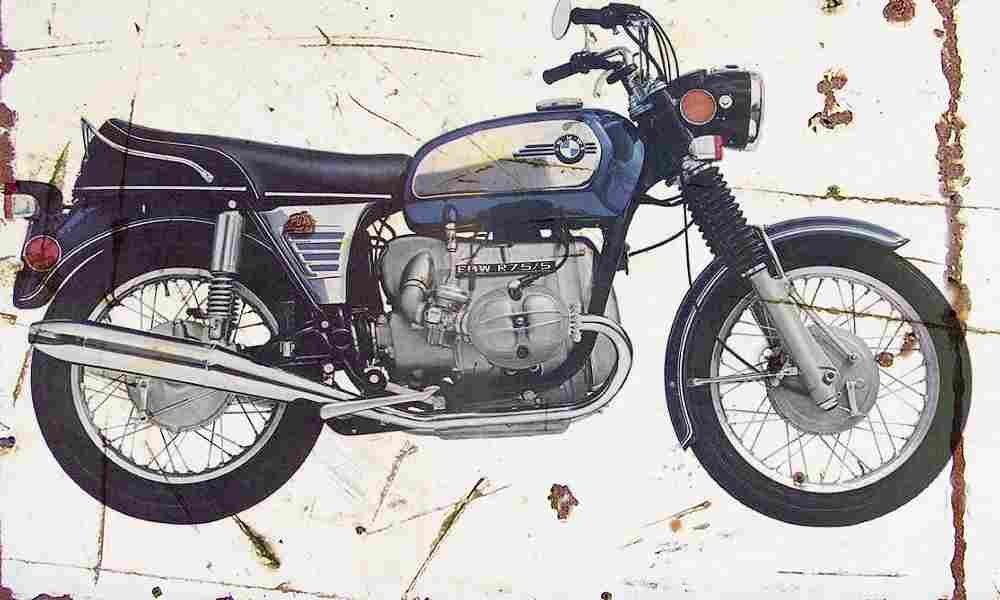 BMW R75 5 1972 Aged Vintage A4 Photo Print