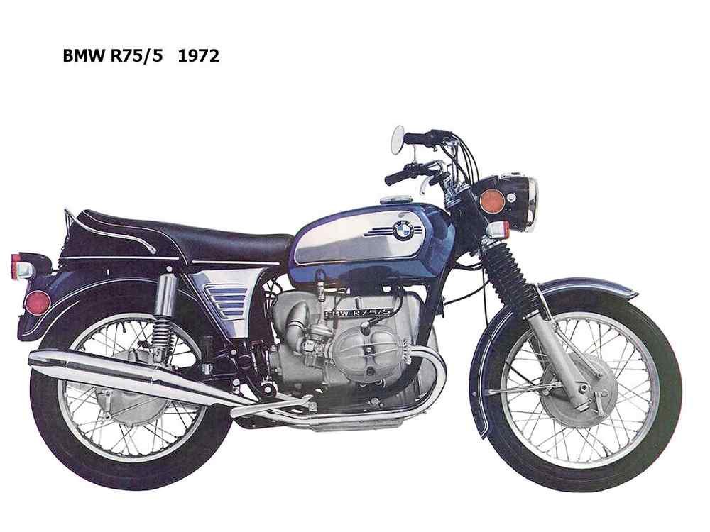 BMW R75 5 1972 motorbike A4 Photo Print