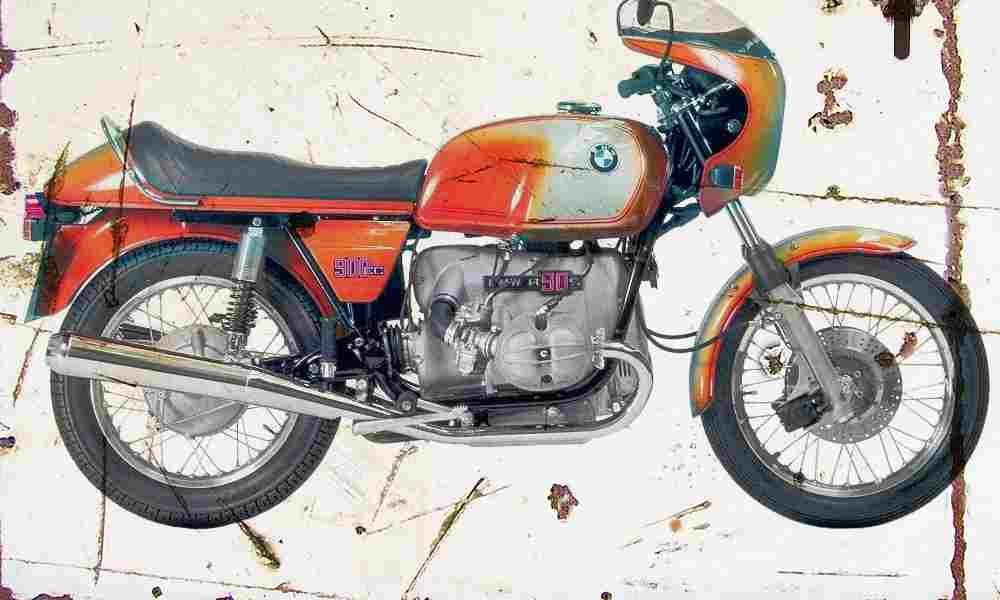 BMW R90S 1974 Aged Vintage A4 Photo Print