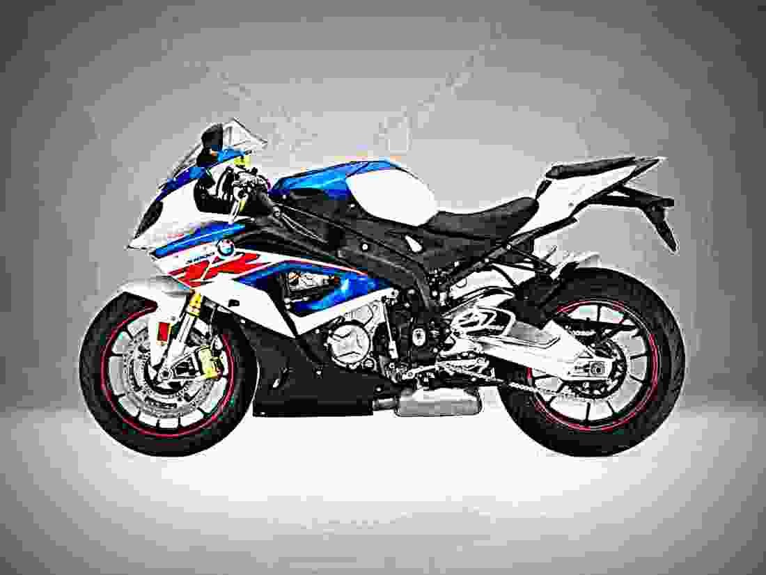 BMW S 1000 RR 2017 4 motorbike A4 Photo Print