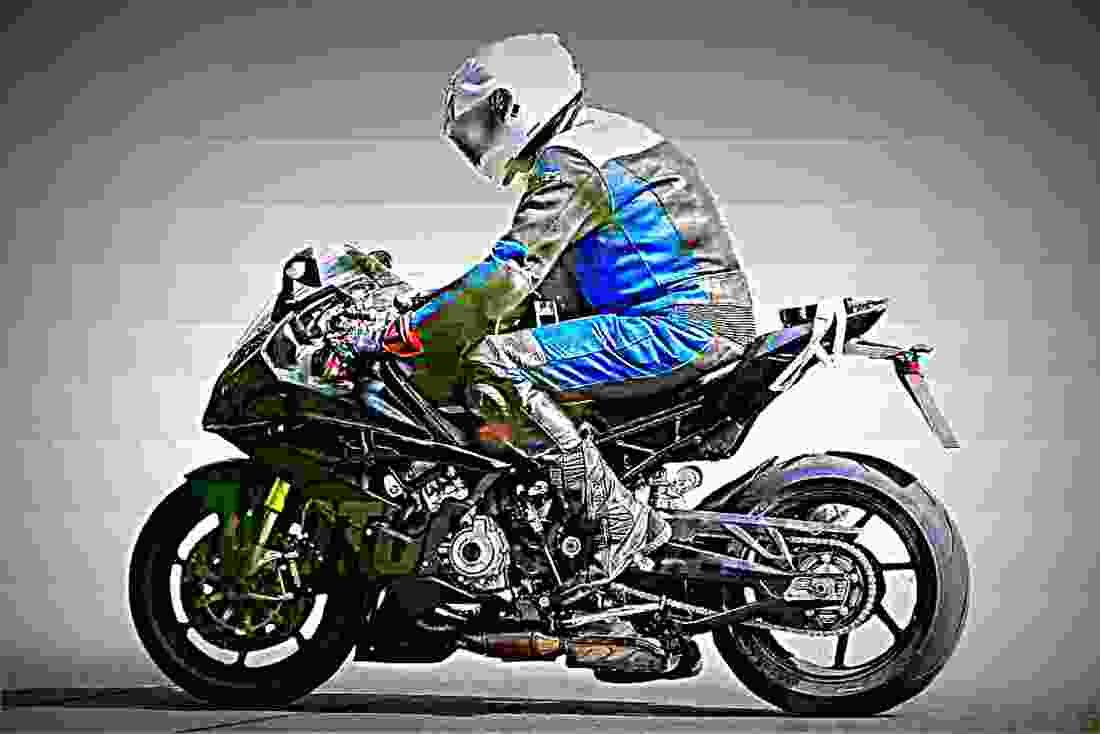 BMW S 1000 RR 2018 3 motorbike A4 Photo Print