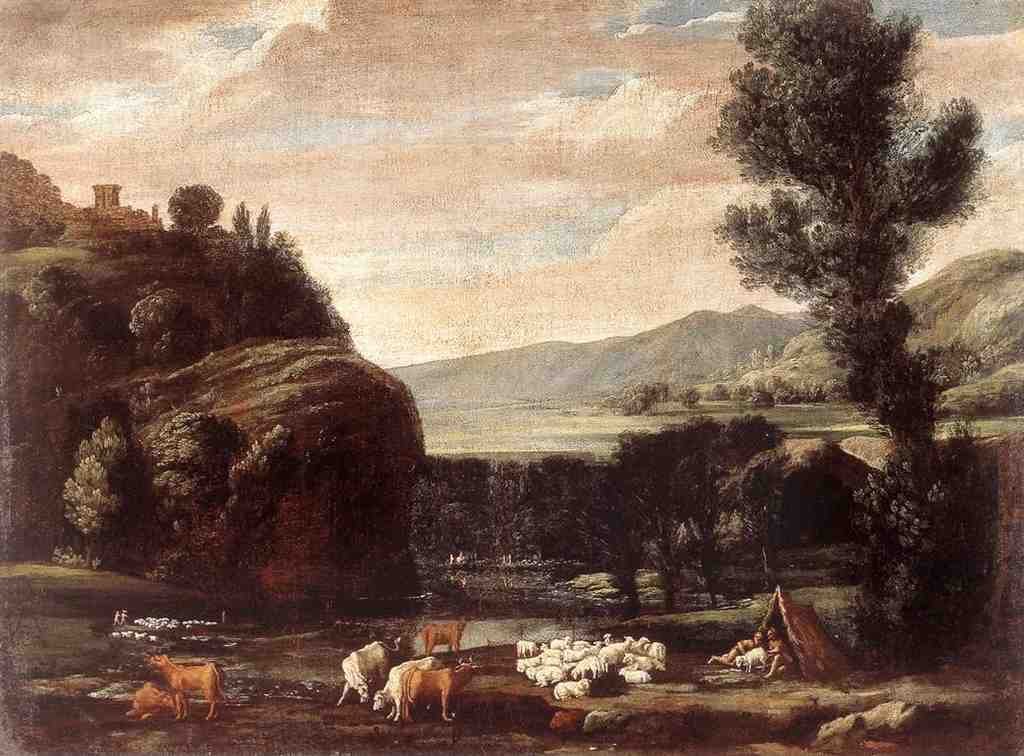 BONZI Pietro Paolo Landscape With Shepherds And Sheep Art A4 Photo Print