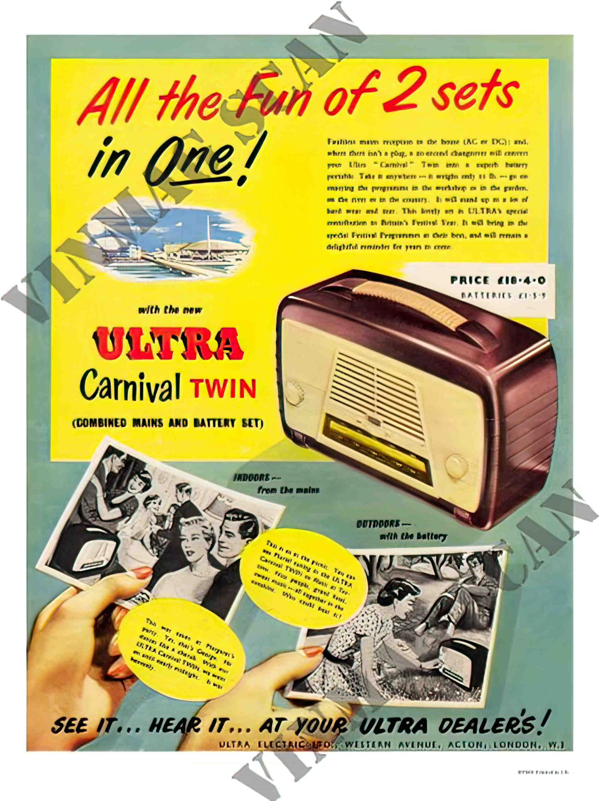 BP068 ultra radio 1950s 2 Advert A4 Photo Print