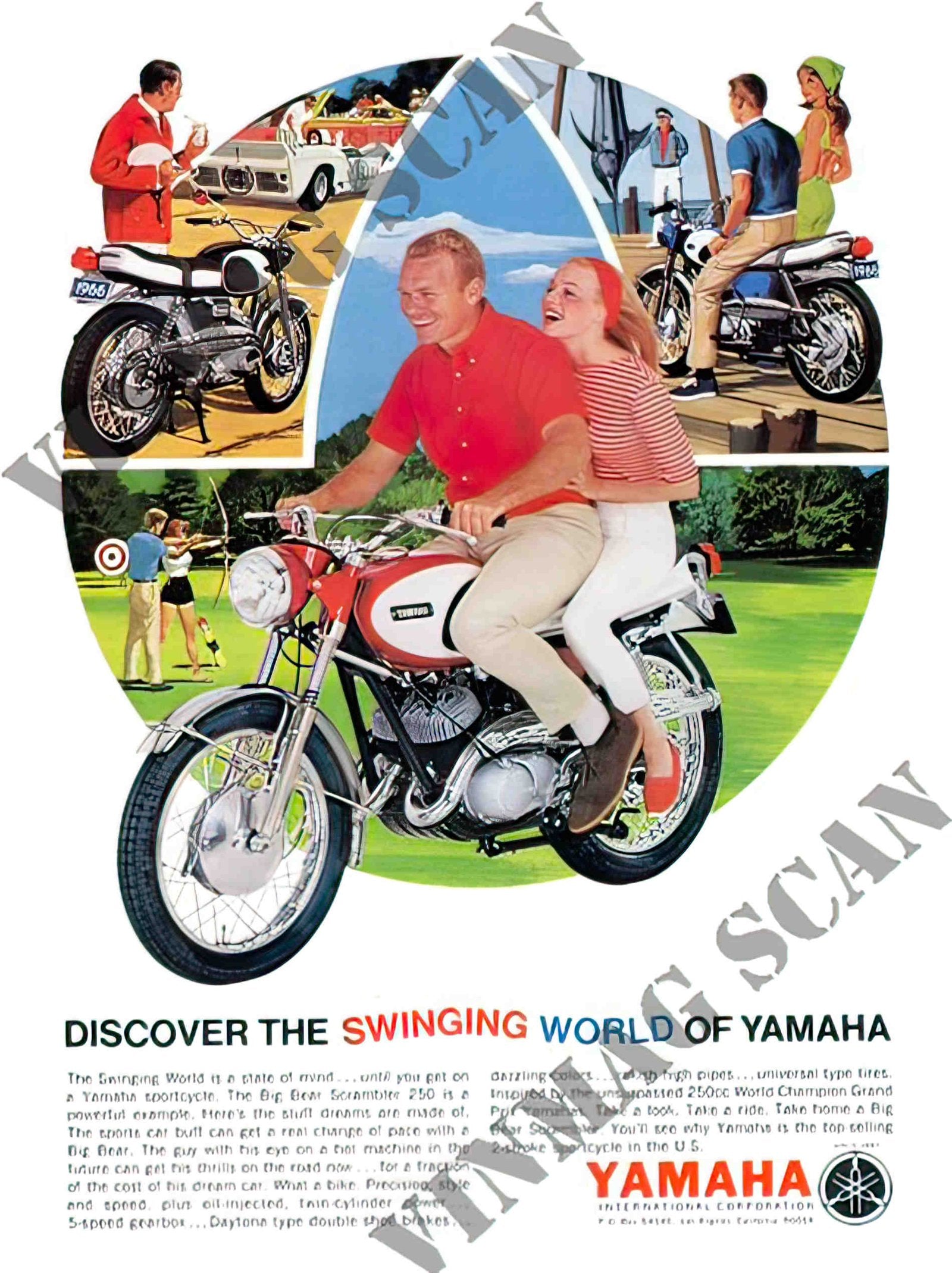 BP174 yamaha motorcycles 1960s 2 Advert A4 Photo Print