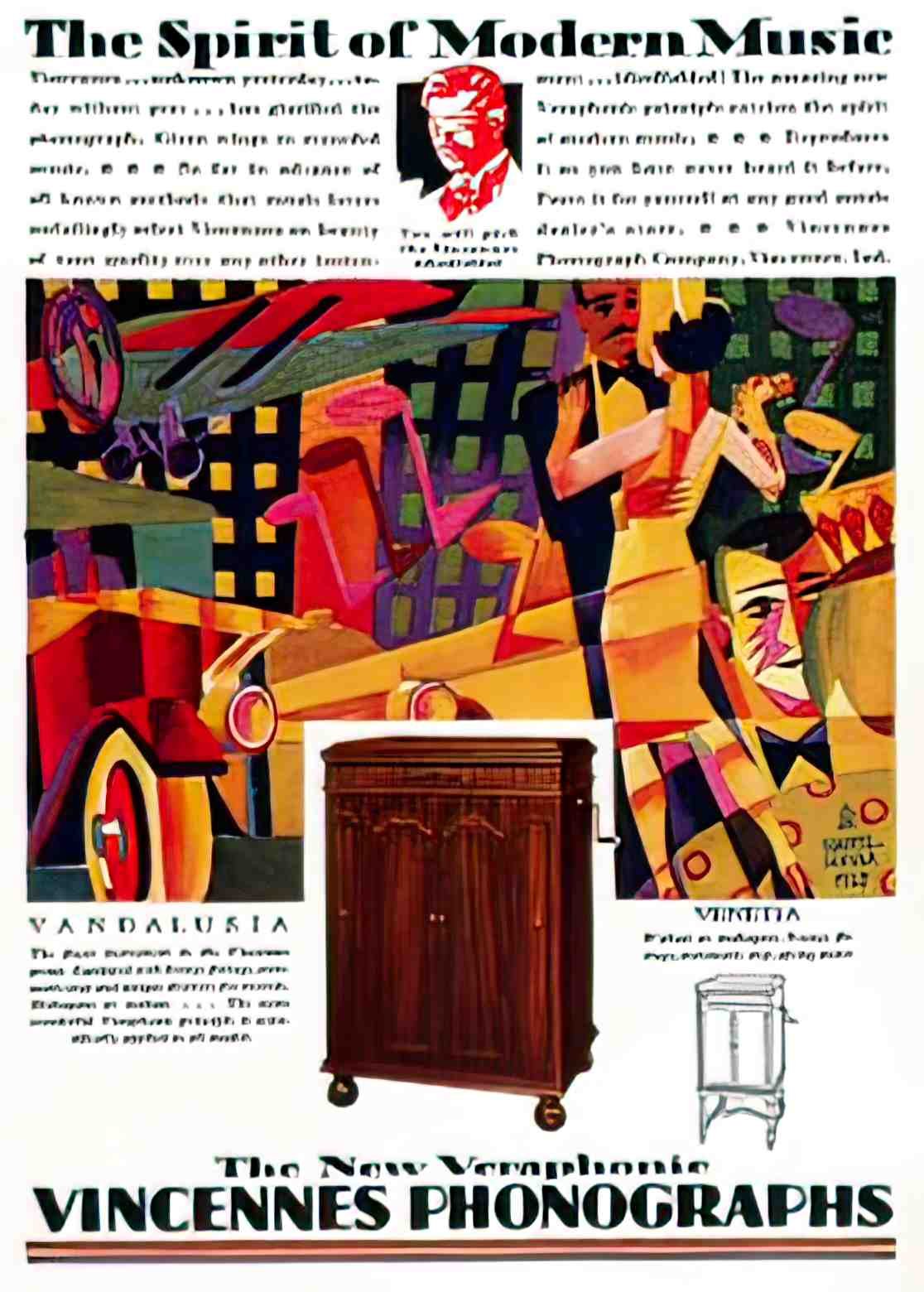 BRRD1012, Vincennes Phonogr Advert A4 Photo Print