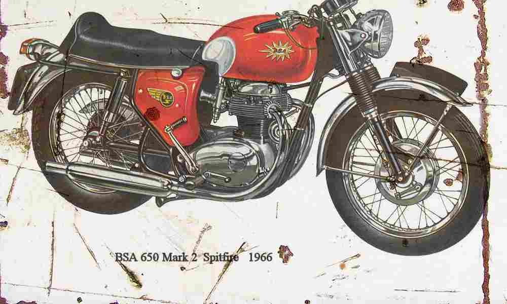 BSA 650 Mark2 Spitfire 1966 Aged Vintage A4 Photo Print