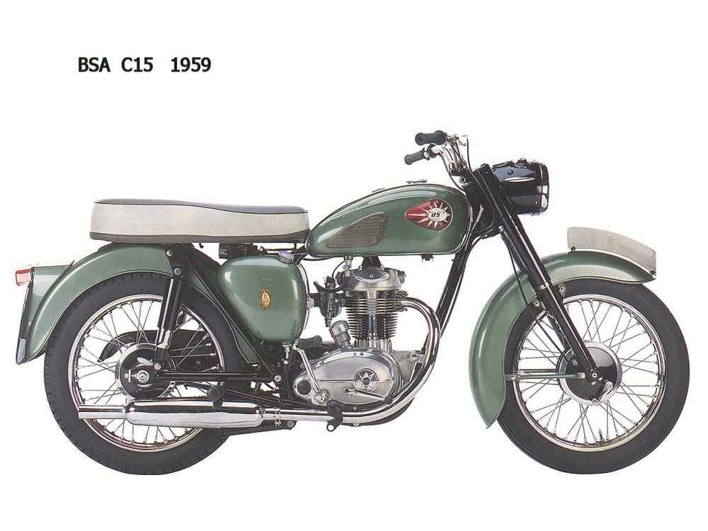BSA C15 1959 motorbike A4 Photo Print
