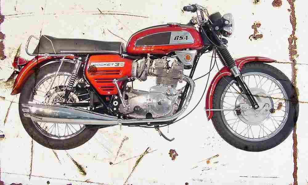 BSA Rocket3 1969 Aged Vintage A4 Photo Print