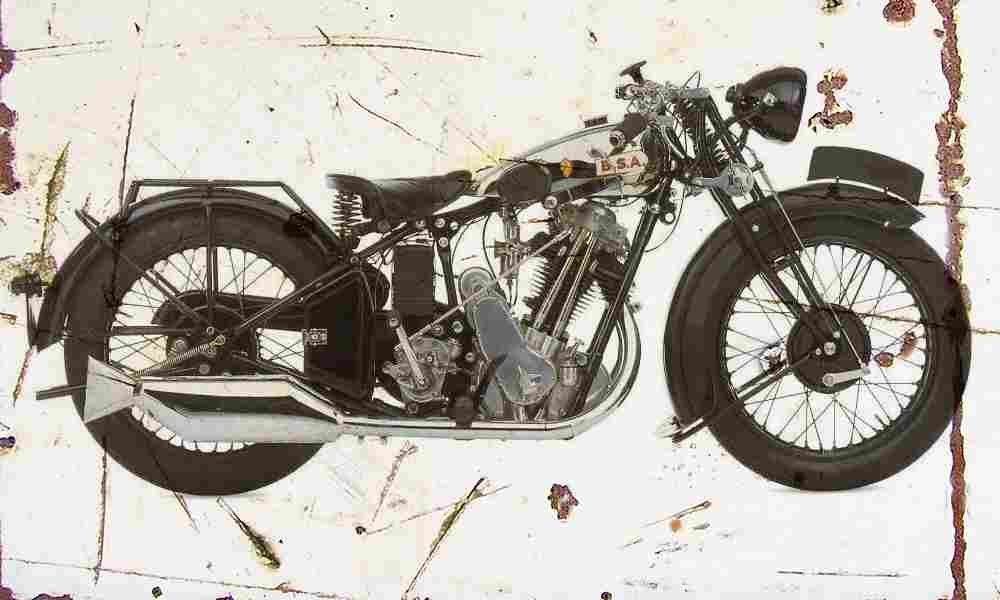 BSA Sloper 1930 Aged Vintage A4 Photo Print