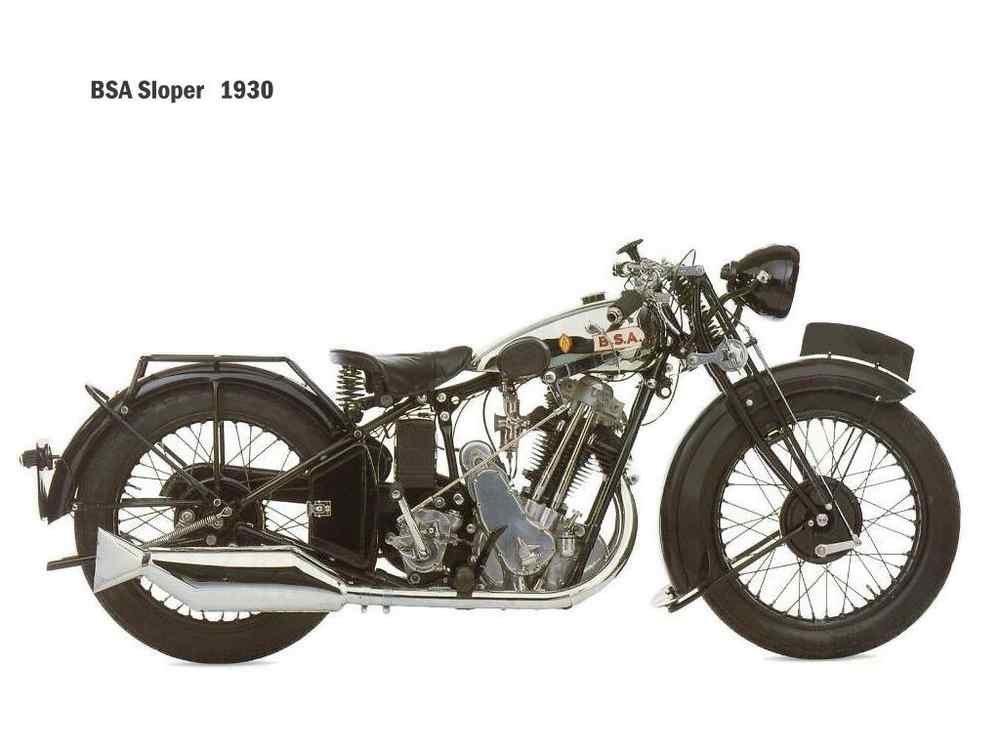 BSA Sloper 1930 motorbike A4 Photo Print